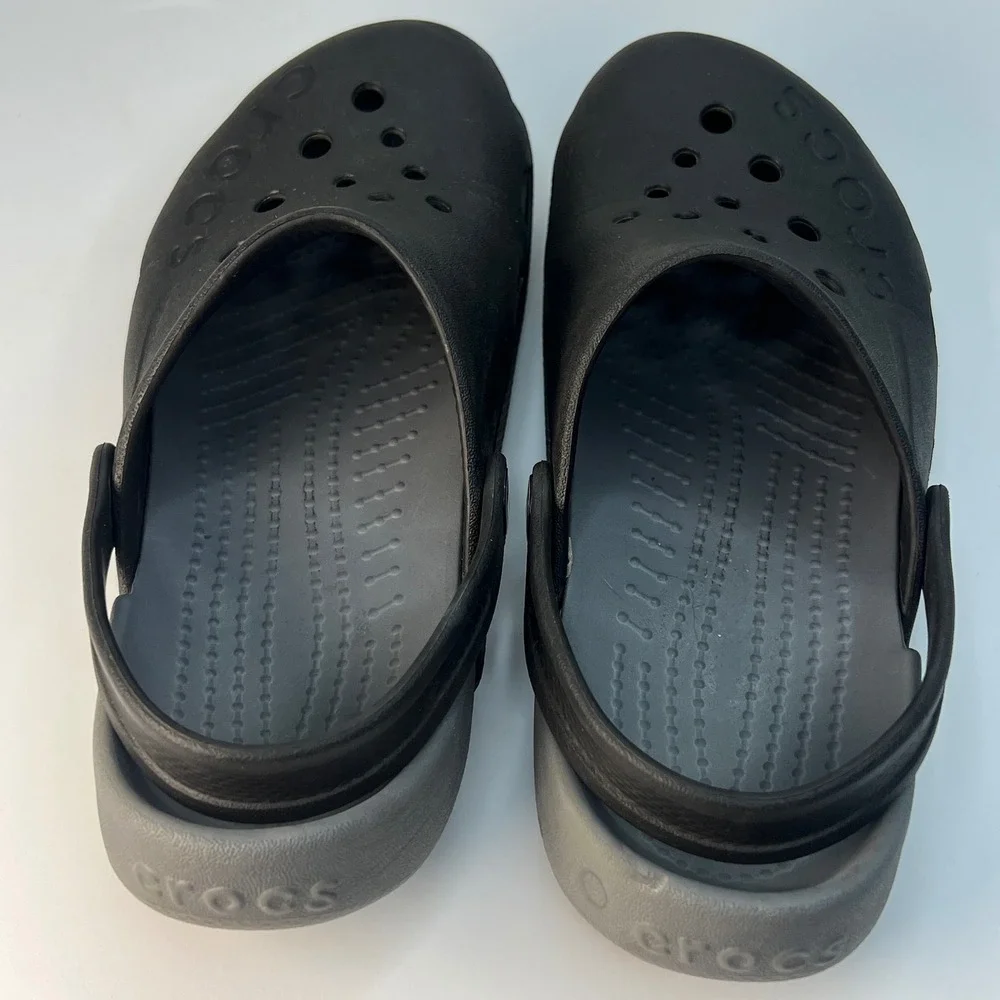 Crocs Kids Duet Sport Clogs Black Grey Dual Density  size junior3